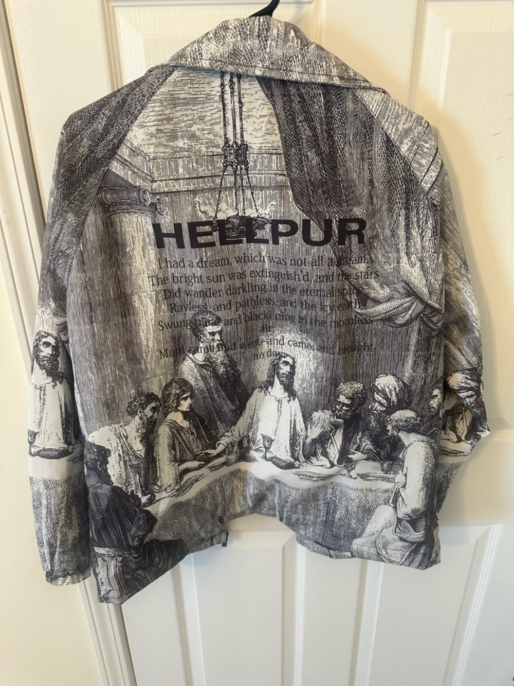 Black & White Graphic Windbreaker Jacket